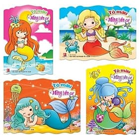 Bộ 4 cuốn Tô Màu Nàng Tiên Cá
