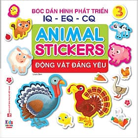 Sách ANIMAL STICKER - Động vật đáng yêu - Bóc dán hình phát triển IQ-EQ-CQ - Trí