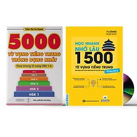 Combo 2 sách 5000 từ vựng tiếng Trung thông dụng nhất theo khung HSK từ HSK1 đến HSK6 +1500 từ vựng tiếng Trung thông dụng học theo sơ đồ tư duy+ DVD tài liệu - Theo Theobald
