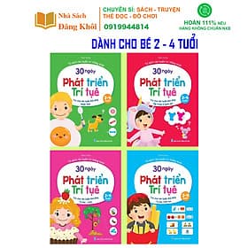 Sách Thiếu Nhi- Bộ 4 Quyển 30 Ngày Phát Triển Trí Tuệ Dành Cho Trẻ Từ 2 - 4 Tuổi Rèn Luyện Khả Năng Tư Duy Quan Sát - Việt Hà