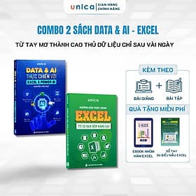 Combo 2 sách Excel và Data AI thực chiến với Excel & Power BI - Làm chủ Báo Cáo & Dashboard - 