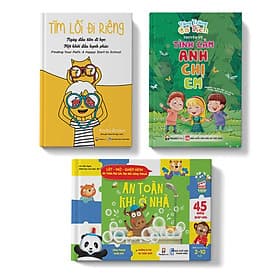 Combo 3 Cuốn: Lật Mở An Toàn Khi Ở Nhà + Vầng Trăng Cổ Tích Truyện Về Tình Anh Chị Em + Tìm Lối Đi Riêng Ngày Đầu Tiên Đi Học - Di Di