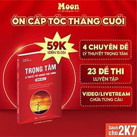 Sách lý thuyết trọng tâm ôn thi THPT luyện thi đánh giá năng lực môn vật lý - Moonbook THCS - Thu
