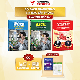 Combo 3 Sách Excel - Word - PowerPoint Ứng Dụng Văn Phòng Có Kèm Khoá Học Online ĐÀO TẠO TIN HỌC - Khoa