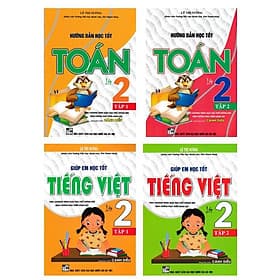 Hướng Dẫn Học Tốt Toán + Giúp Em Học Tốt Tiếng Việt Lớp 2 - Combo 4 Cuốn - Dùng Kèm SGK Cánh Diều - Hồng Ân - Việt Dung