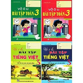 Vở Ô Li Bài Tập Tiếng Việt + Toán Lớp 3 - Combo 4 Cuốn - Bám Sát SGK Kết Nối Tri Thức Với Cuộc Sống - Hồng Ân - An Vi