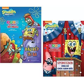 Bộ Sách Thực Hành Tô Màu Spongebob: Đầu Bếp Tài Ba + Ứng Cử Chức Giám Đốc