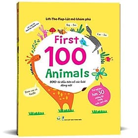 Sách Lift-The-Flap-Lật Mở Khám Phá - First 100 Animals - 100 Từ Đầu Tiên Về Các Loài Động Vật - Rien Ono