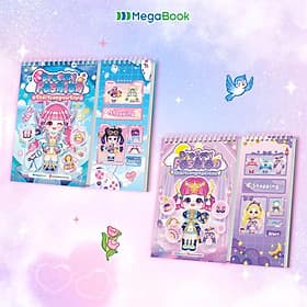 Combo 2 cuốn Dreamy Fashion (Bóc dán hơn 360+ sticker sáng tạo cho bé gái) - Gã