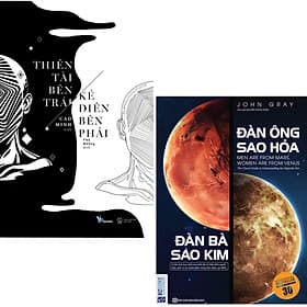 Combo 2 Cuốn Văn Học Tiểu Thuyết Kinh Điển : Thiên Tài Bên Trái, Kẻ Điên Bên Phải + Đàn Ông Sao Hỏa Đàn Bà Sao Kim (Kỹ Năng Sống Hay) - Kim Dân