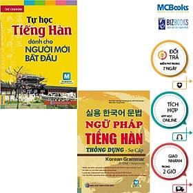 Combo Ngữ Pháp Tiếng Hàn Thông Dụng Sơ Cấp + Tự Học Tiếng Hàn Dành Cho Người Mới Bắt Đầu - Dùng Kèm App - Mcbooks - Hàn Du