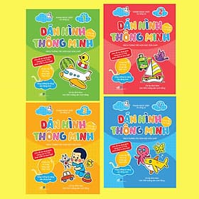 Bộ Dán hình thông minh cho bé 1-5 tuổi (Trọn bộ 04 cuốn) - Nhã Nam Official - Minh Minh