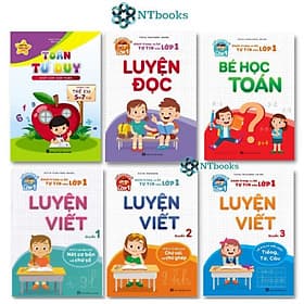 Combo 6 cuốn sách Toán tư duy 5-7 tuổi - Luyện đọc - Bé học toán - Luyện viết 1,2,3 - Việt Hà