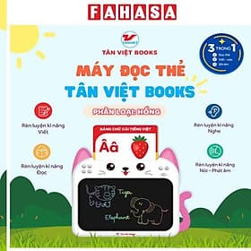 Máy Đọc Thẻ Tân Việt Book 3 Trong 1 - Song Ngữ Anh-Việt - Màu Hồng