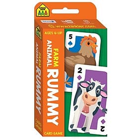 School Zone Farm Animal Rummy Flash Card Game - Gã
