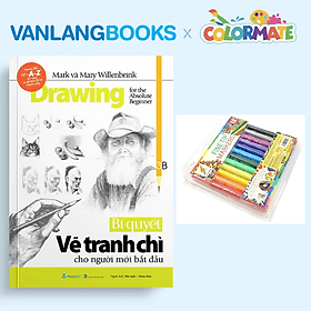 Sách Bí Quyết Vẽ Tranh Chì Cho Người Mới Bắt Đầu + Bộ 12 Bút Lông Fine Tip Marker - Vanlangbooks x Colormate - Long