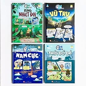 Bộ Sách Truyện Tranh Khoa Học - 24 Giờ Ở Nam Cực, Vũ Trụ, Thời Đồ Đá, Rừng Nhiệt Đới