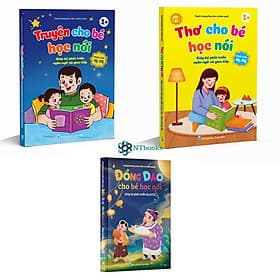 Combo 3 Cuốn Sách Thơ, Truyện, Đồng Dao Cho Bé Học Nói - Phát triển IQ, EQ (Bìa cứng) - Việt Hà