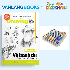 Sách Bí Quyết Vẽ Tranh Chì Cho Người Mới Bắt Đầu + Bộ 12 Bút Lông Bold Tip Marker - Vanlangbooks x Colormate - Long