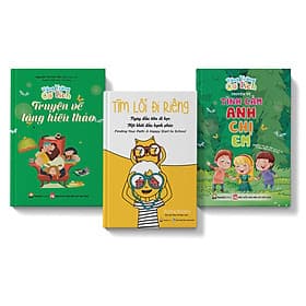 Sách: Combo 3 cuốn Vầng trăng cổ tích Lòng hiếu thảo + Tình cảm anh chị em + Tìm lối đi riêng Ngày đầu tiên đi học - Ánh Nga