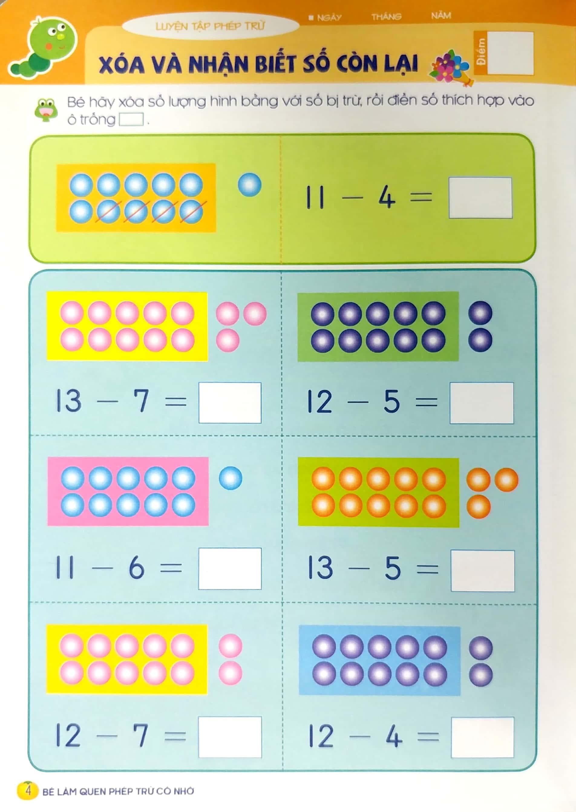Tủ Sách Tư Duy Toán Học HQ - Bé Làm Quen Phép Trừ Có Nhớ - ảnh 6