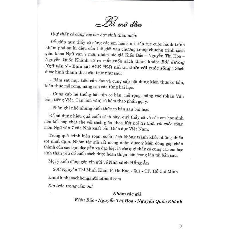 Sách - Bồi Dưỡng Ngữ Văn Lớp 7 - Bám Sát SGK Kết Nối Tri Thức Với Cuộc Sống - Hồng Ân - ảnh 3