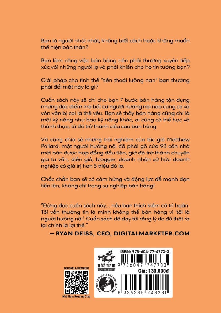 Sách Nghệ Thuật Bán Hàng Của Người Hướng Nội - Trở Thành Số 1 Bán Hàng Khi Là Người Nhút Nhát - ảnh 3