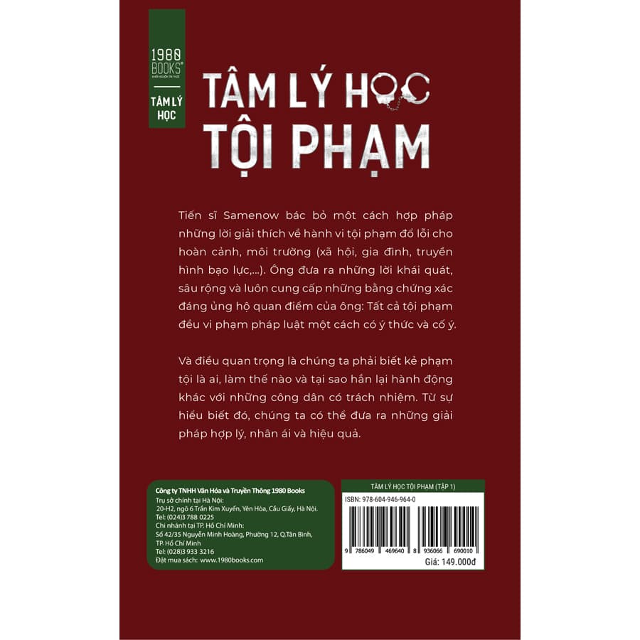 Sách Tâm Lý Học Tội Phạm - Tập 1 - ảnh 3