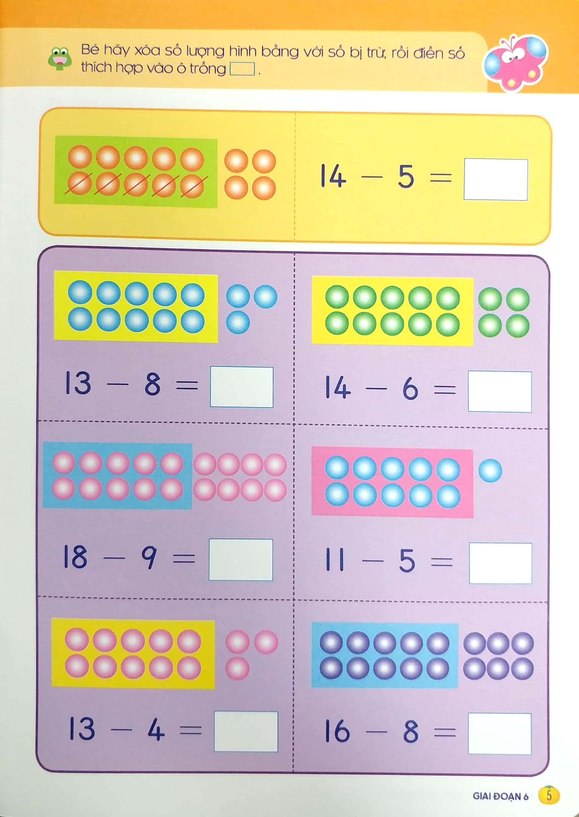 Tủ Sách Tư Duy Toán Học HQ - Bé Làm Quen Phép Trừ Có Nhớ - ảnh 8