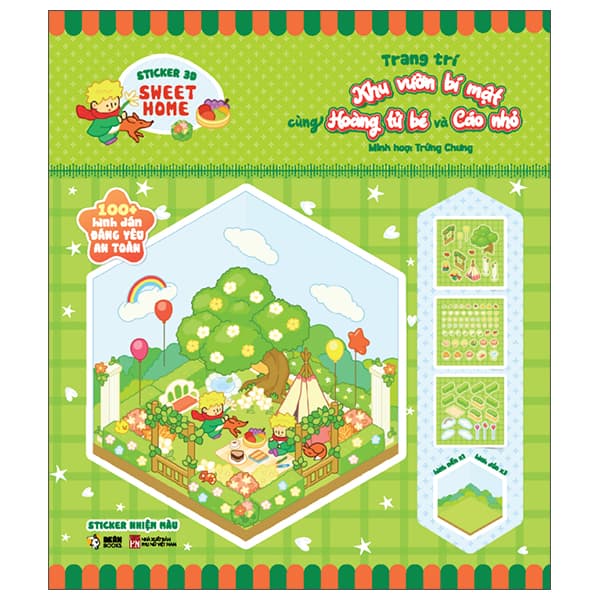 Sách Sticker 3D Sweet Home - Trang Trí Khu Vườn Bí Mật Cùng Hoàng Tử Bé V� - Sticker Nhiệm Màu