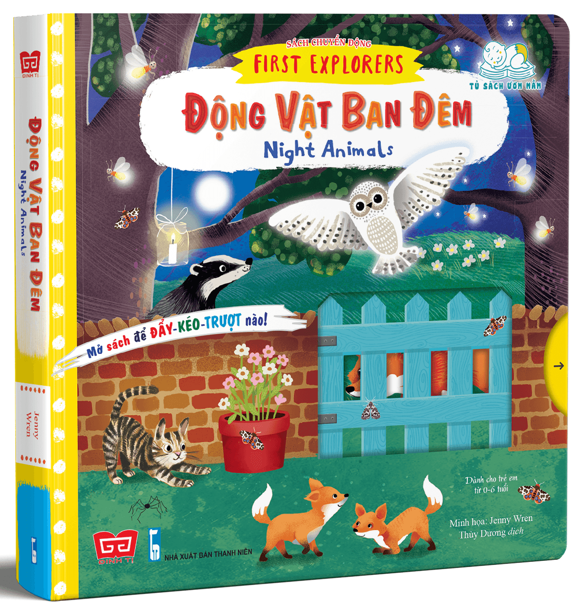 Sách Sách Chuyển Động - First Explorers - Night Animals - Động Vật Ban Đê - Jenny Wren