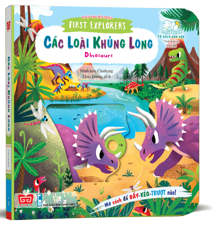 Sách Sách Chuyển Động - First Explorers - Dinosaurs - Các Loài Khủng Long - Long