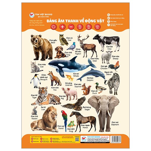 Sách Bảng Âm Thanh Về Động Vật - Tân Việt Books