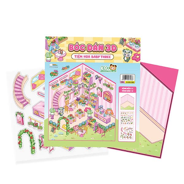 Sách Bóc Dán 3D - Tiệm Hoa Baby Three - Little Rainbow