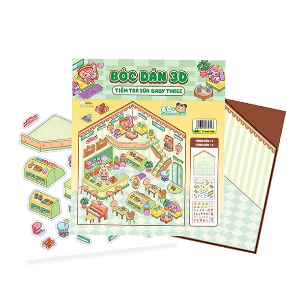 Sách Bóc Dán 3D - Tiệm Trà Sữa Baby Three - Little Rainbow