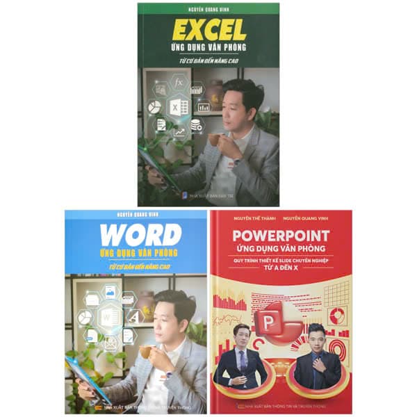 Sách Combo Sách Excel Ứng Dụng Văn Phòng + Word Ứng Dụng Văn Phòng + Powe - Nguyễn Quang Vinh