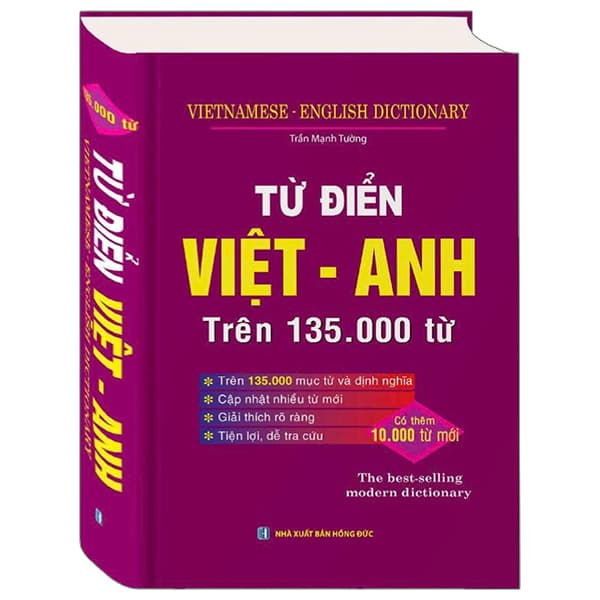 Sách Từ Điển Việt-Anh Trên 135.000 Từ (Tái Bản 2026) - Bìa Cứng - Trần Mạnh Tường