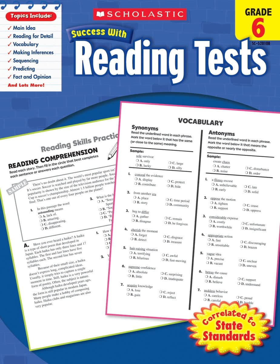 Scholastic Success With Reading Tests: Grade 6 - Scholastic