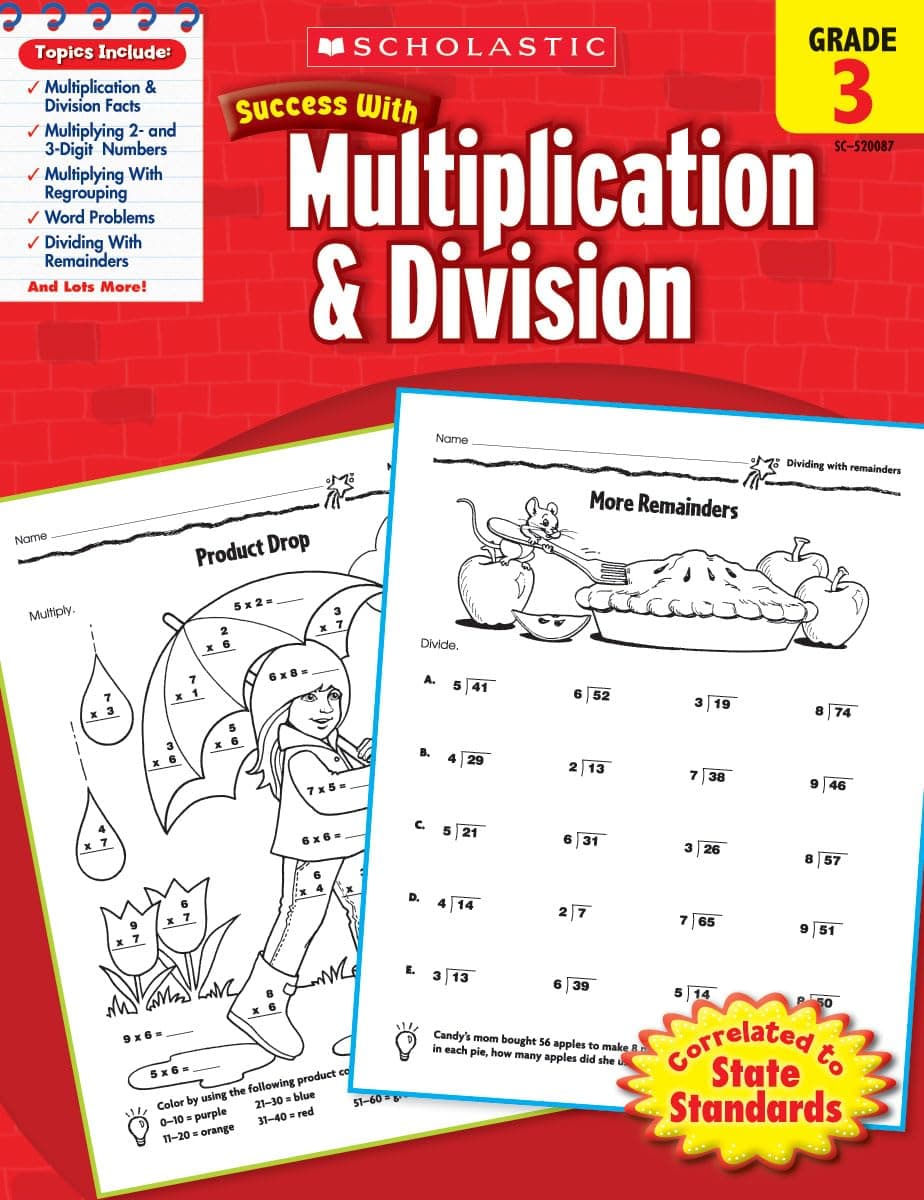 Scholastic Success With Multiplication & Division: Grade 3 Workbook (Success With Math) - Scholastic