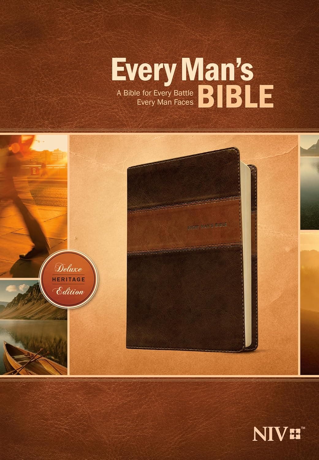 Every Man's Bible NIV, Deluxe Heritage Edition, TuTone (LeatherLike, Brown/Tan) - Tyndale House Publishers