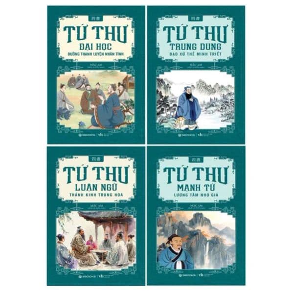 Bộ Sách Tứ Thư - Đại Học + Luận Ngữ + Trung Dung + Mạnh Tử - Sbook