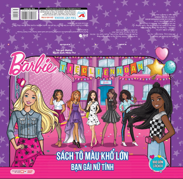 BarBie Sách Tô Màu Khổ Lớn - Bạn Gái Nữ Tính - Bao Gồm Sticker - Minh thư( Dịch)