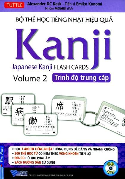 Bộ Thẻ Học Tiếng Nhật Hiệu Quả Kanji - Volume 2 (Trình Độ Trung Cấp) - Kèm 1 CD