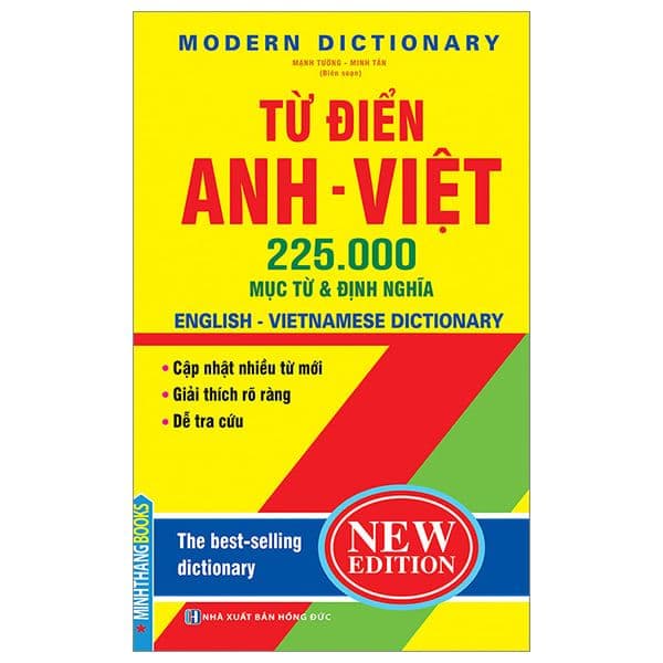 Từ Điển Anh Việt 225.000 Mục Từ Và Định Nghĩa (Bìa Cứng - Tái Bản 2022) - Mạnh Tường