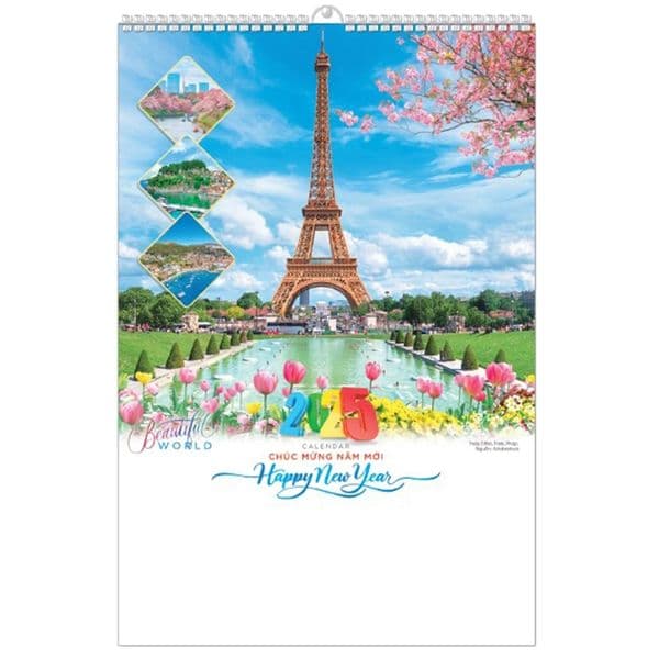 Lịch Lò Xo 7 tờ 2025 - THẾ GIỚI TƯƠI ĐẸP ( MT19 )