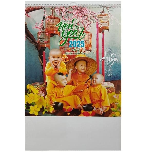 Lịch Lò Xo 7 tờ ( HT55 ) 2025 - Chú Tiểu Thiền Tâm