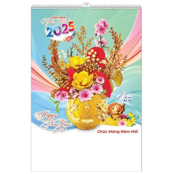 Lịch Lò Xo 7 tờ 2025 - CẮM HOA ( MT24 )